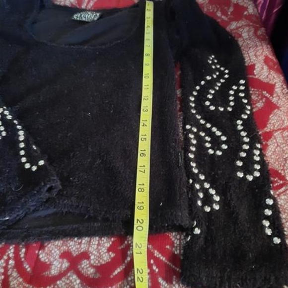 INSANELY RARE & VINTAGE Flame Stud Fuzzy Top bySERIOUS CLOTHING!!!! - Picture 2 of 4